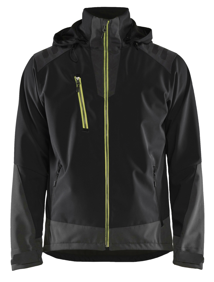 4749 Softshell Jack Zwart/High Vis Geel