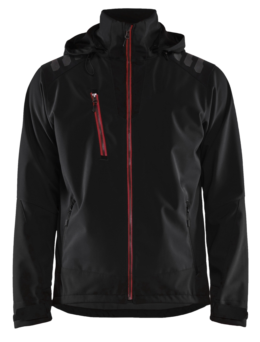 4749 Softshell Jack Zwart/Rood