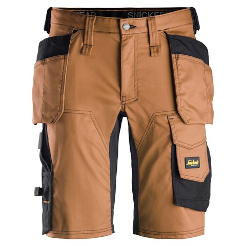 6141 Stretch Werkshort met Holsterzakken Bruin