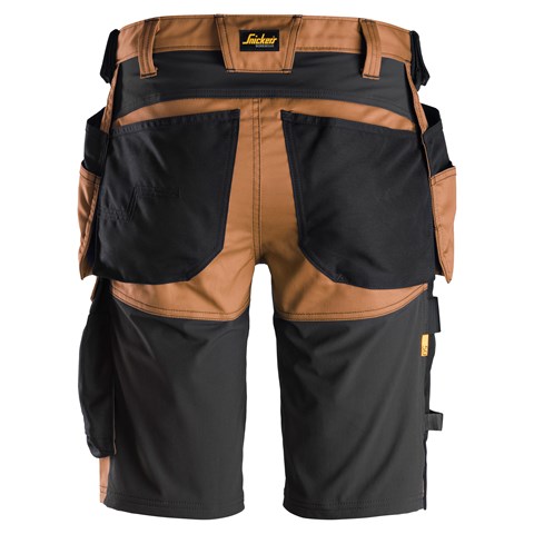 6141 Stretch Werkshort met Holsterzakken Bruin