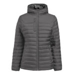 Meadows Gewatteerde Jas met Kap Dames Staal Grijs
