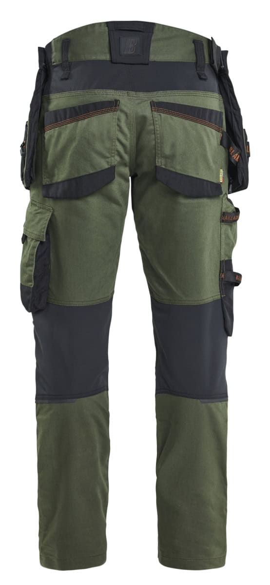 1970 Stretch Werkbroek Striker met Holsterzakken Woudgroen/Roest