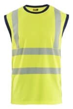 3575 Mouwloos Onderhemd High Vis Geel/Marineblauw
