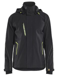 4483 Shell Jack met Stretch Zwart/High Vis Geel