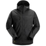 1226 Softshell Stretch Jack met Kap Zwart