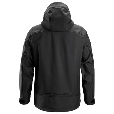1226 Softshell Stretch Jack met Kap Zwart