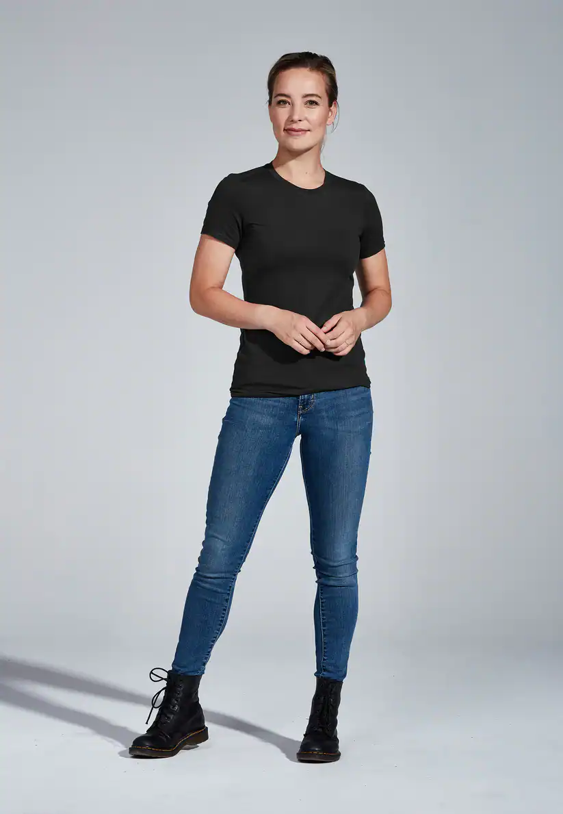 Duurzaam T-shirt uit Koffiedrab Dames Zwart