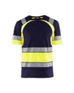 T-shirt High Vis Marine/Geel