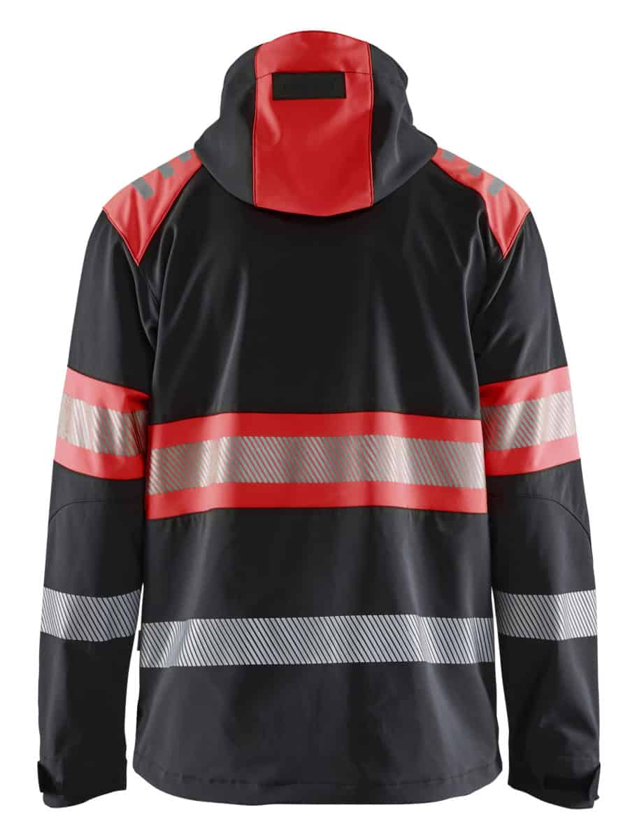Softshell jack Zwart/High Vis Rood