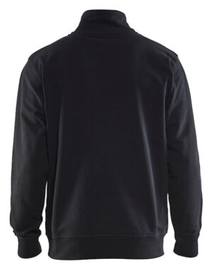 Sweatshirt Bicolor Halve Rits Zwart/Rood