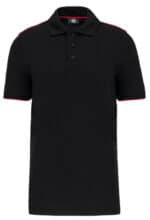 WK270 Contrasterende Polo Zwart/Rood