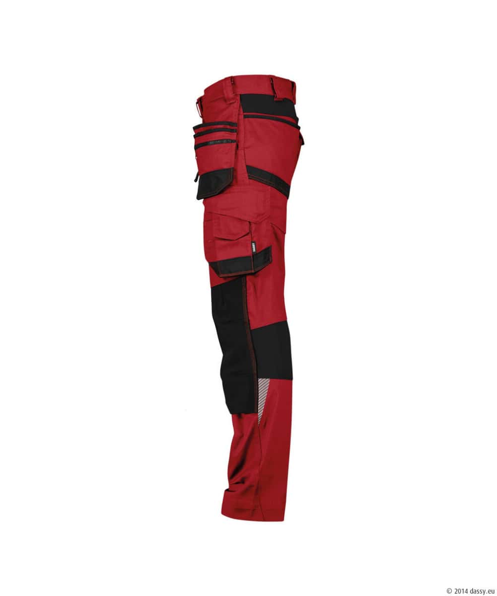 FLUX Next Stretch Werkbroek + Holsterzakken PLUS Rood/Zwart