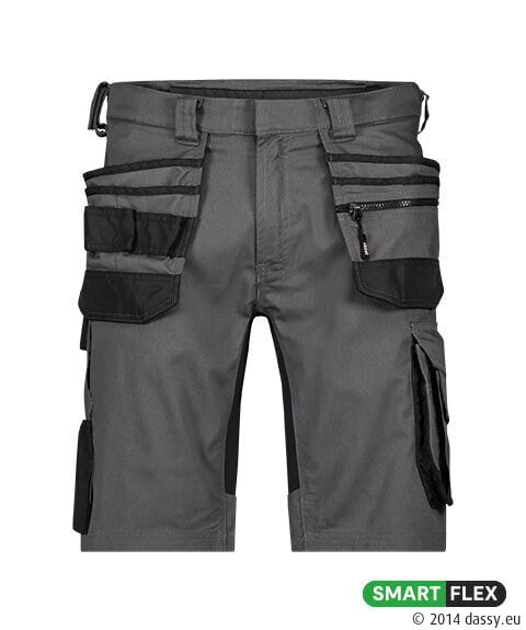 TRIX Next Stretch Werkshort met Holsterzakken Antracietgrijs/Zwart