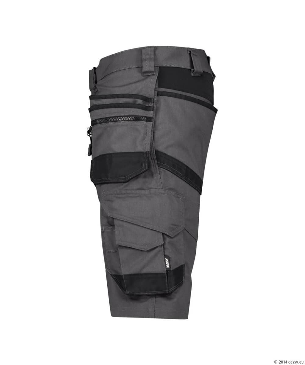 TRIX Next Stretch Werkshort met Holsterzakken Antracietgrijs/Zwart