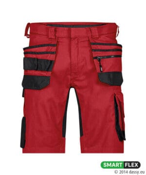 TRIX Next Stretch Werkshort met Holsterzakken Rood/Zwart