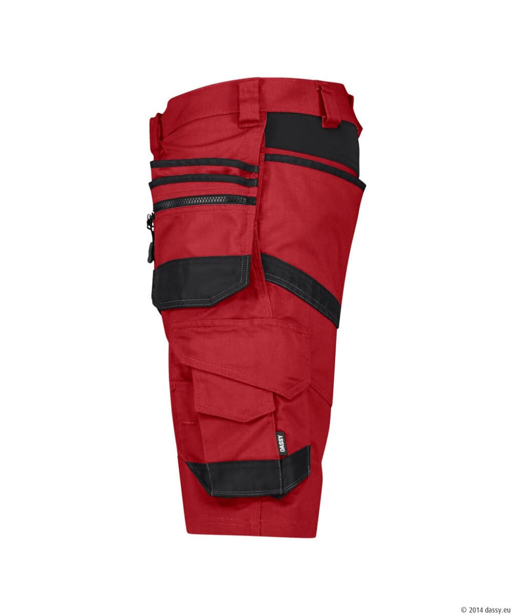 TRIX Next Stretch Werkshort met Holsterzakken Rood/Zwart