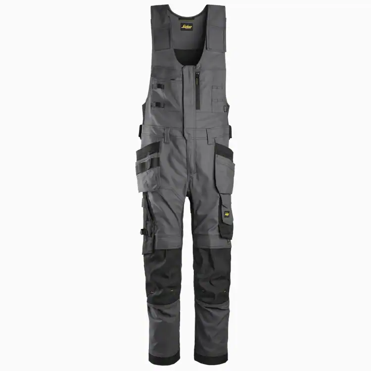 6014 Canvas Stretch One-Piece Werkbroek met Holsterzakken Staalgrijs/Zwart