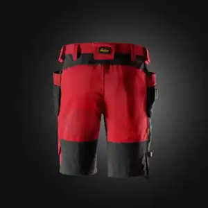 6118 Stretch Werkshort met Holsterzakken Chilirood/Zwart