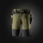6118 Stretch Werkshort met Holsterzakken Khakigroen/Zwart