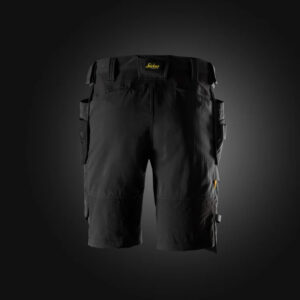 6118 Stretch Werkshort met Holsterzakken Zwart
