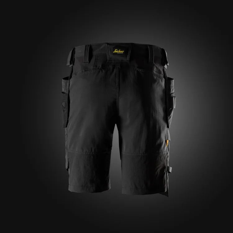 6118 Stretch Werkshort met Holsterzakken Zwart