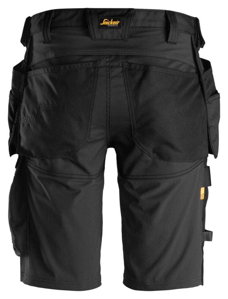 6141 Stretch Werkshort met Holsterzakken Zwart COPY