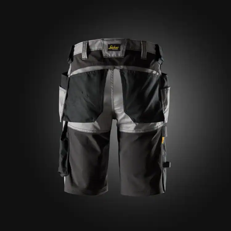 6141 Stretch Werkshort met Holsterzakken Zwart COPY