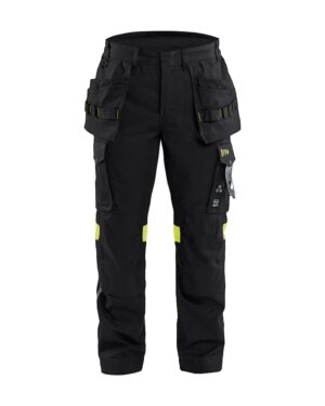 1418 Multinorm Werkbroek Inherent + Holsterzakken Zwart/High-Vis Geel