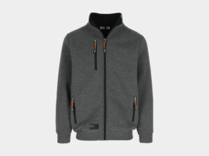Otar Gevoerde Sweater met Lange Rits Heather Grey
