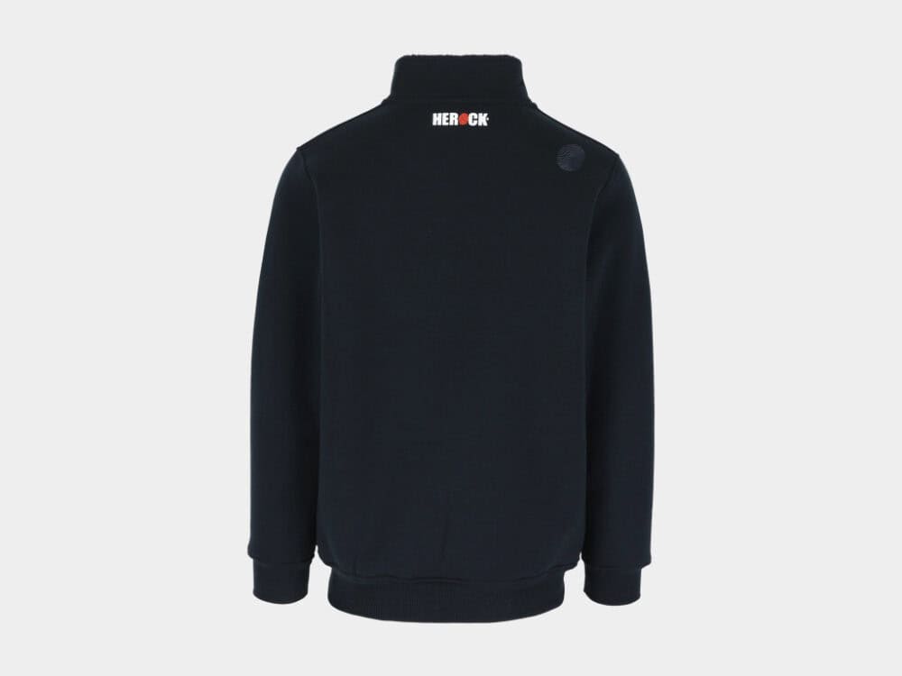 Otar Gevoerde Sweater met Lange Rits Marine