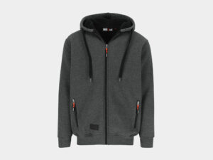 Otis Gevoerde Sweater met Lange Rits en Kap Grijs