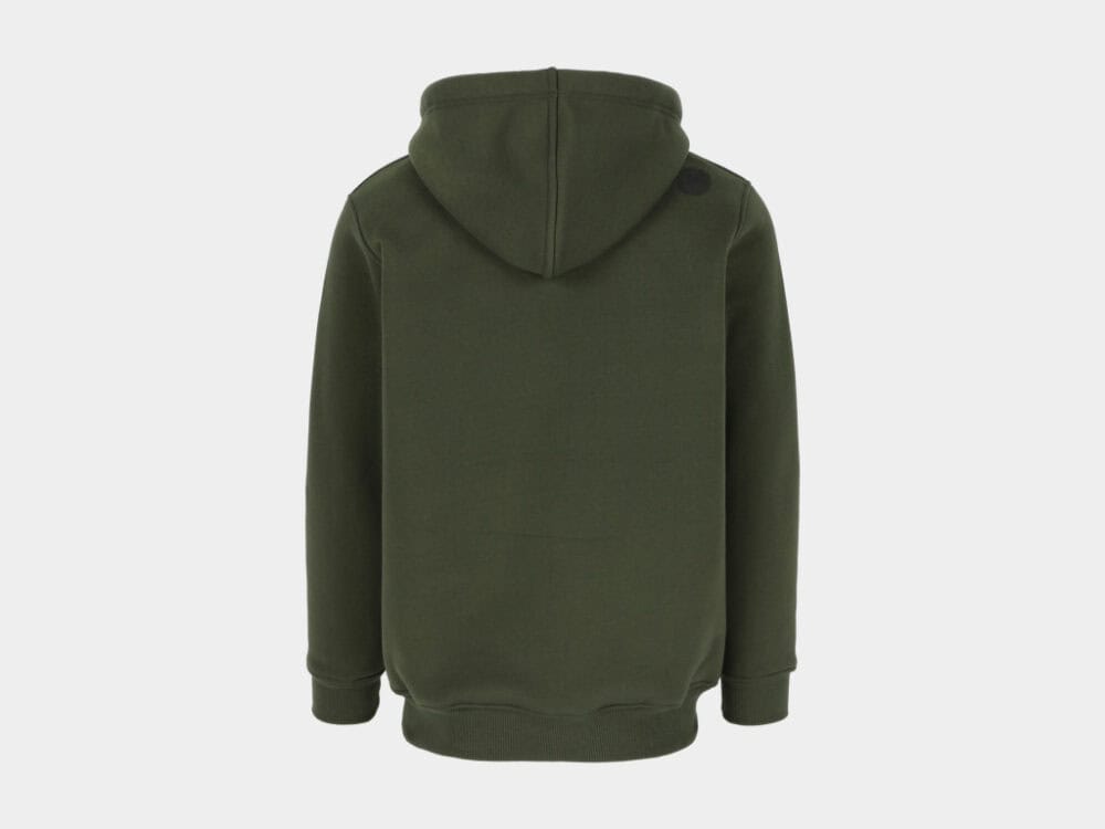 Otis Gevoerde Sweater met Lange Rits en Kap Kaki