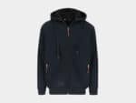 Otis Gevoerde Sweater met Lange Rits en Kap Navy