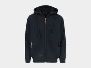 Otis Gevoerde Sweater met Lange Rits en Kap Navy