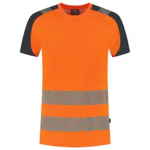 T-Shirt High-Vis Redefined Industrieel Wasbaar Fluo Oranje/Ink