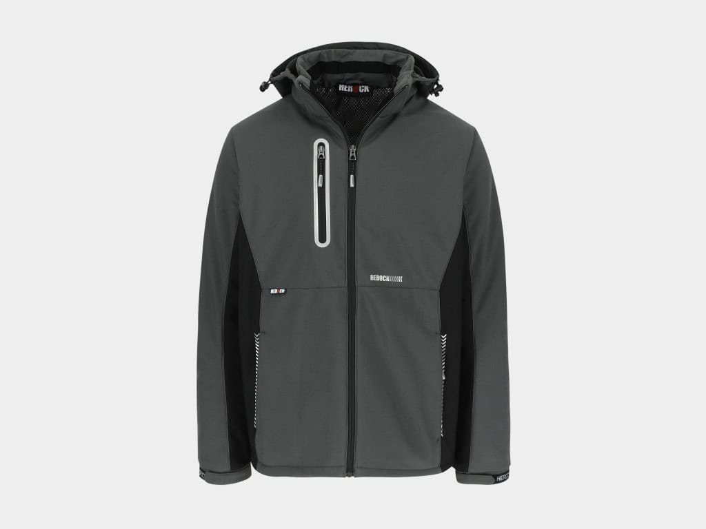 Taris Gevoerde Softshell Jas Antraciet/Zwart