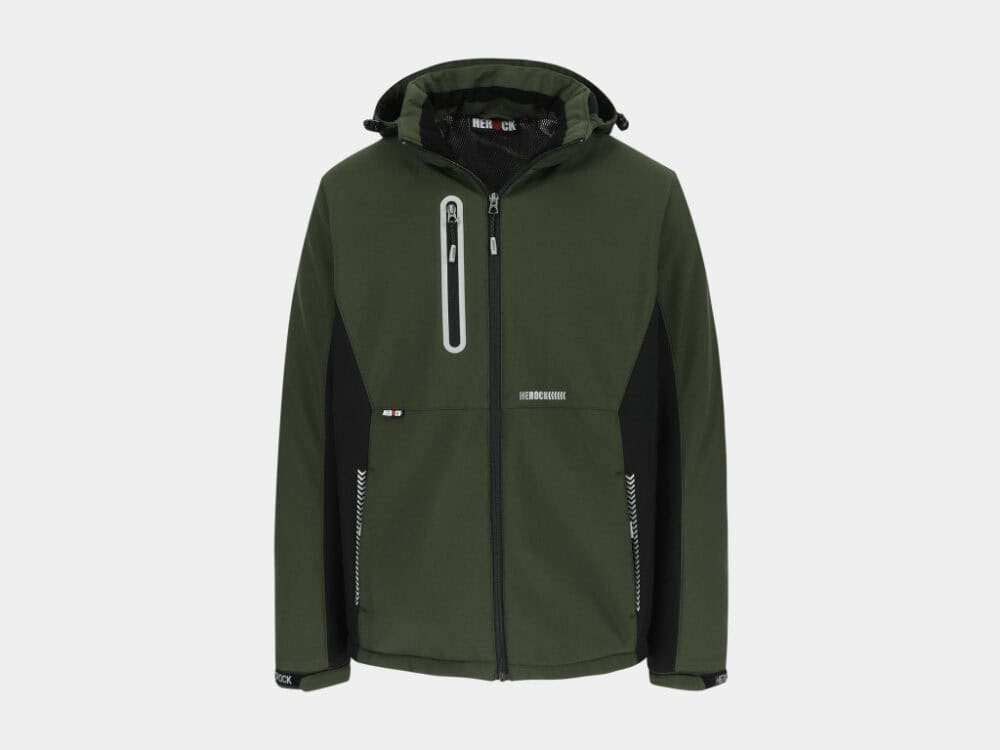 Taris Gevoerde Softshell Jas Khaki/Zwart