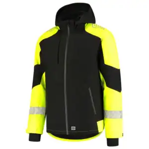 Winterjas Ripstop Reflective Redefined Zwart/Fluo-Geel