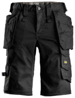 6147 Dames Stretch Werkshort met Holsterzakken Zwart