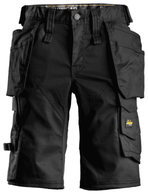 6147 Dames Stretch Werkshort met Holsterzakken Zwart