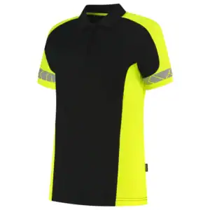 Poloshirt Reflective Redefined Dames Zwart/Fluo-Geel