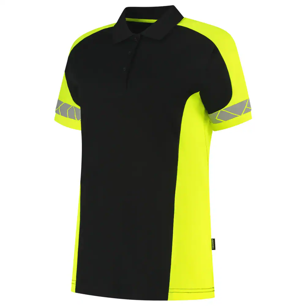 Poloshirt Reflective Redefined Dames Zwart/Fluo-Geel