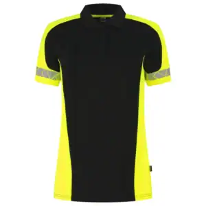 Poloshirt Reflective Redefined Dames Zwart/Fluo-Geel