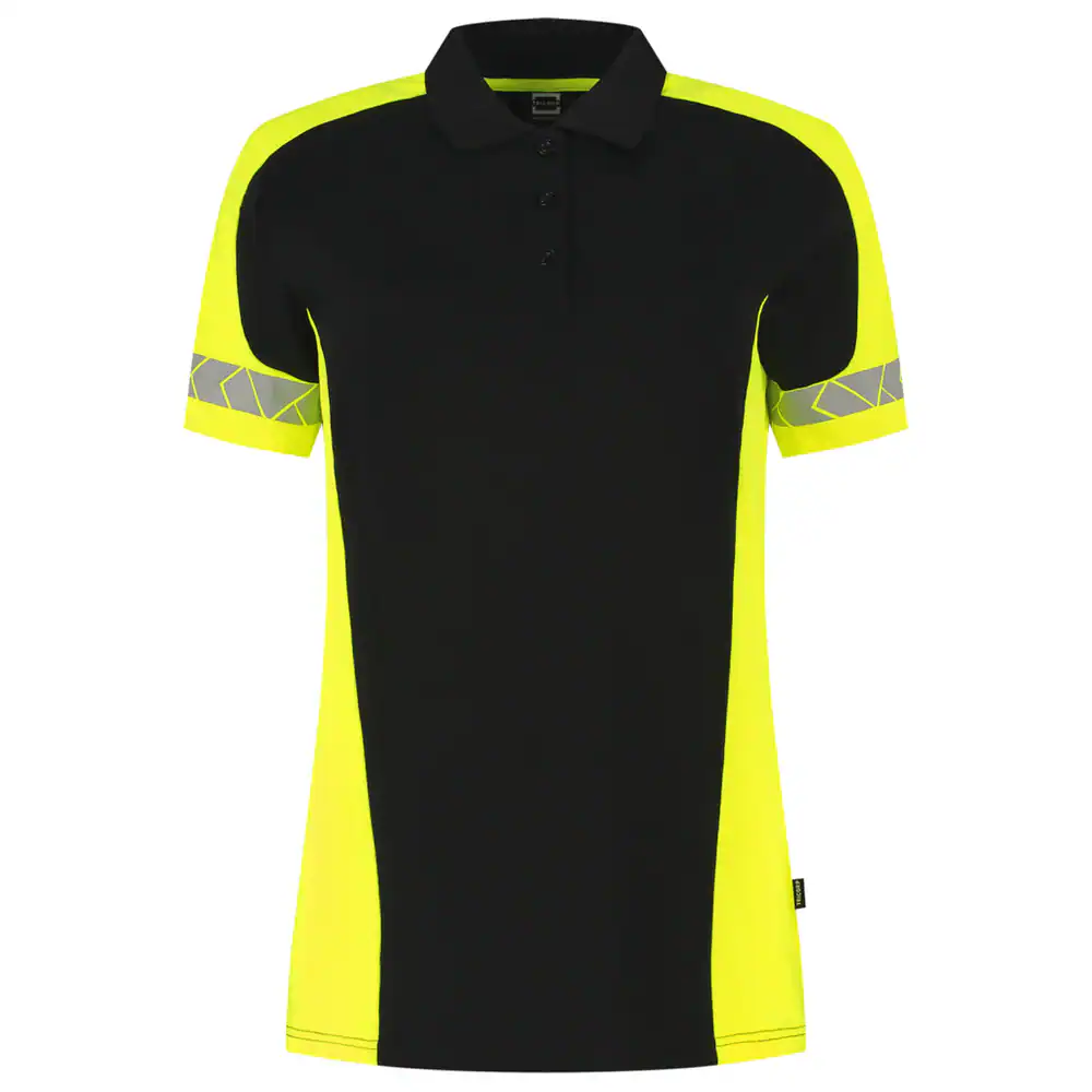 Poloshirt Reflective Redefined Dames Zwart/Fluo-Geel