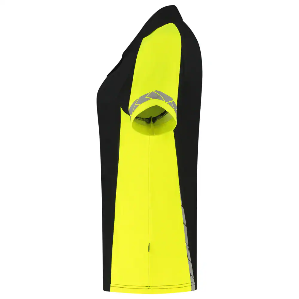 Poloshirt Reflective Redefined Dames Zwart/Fluo-Geel