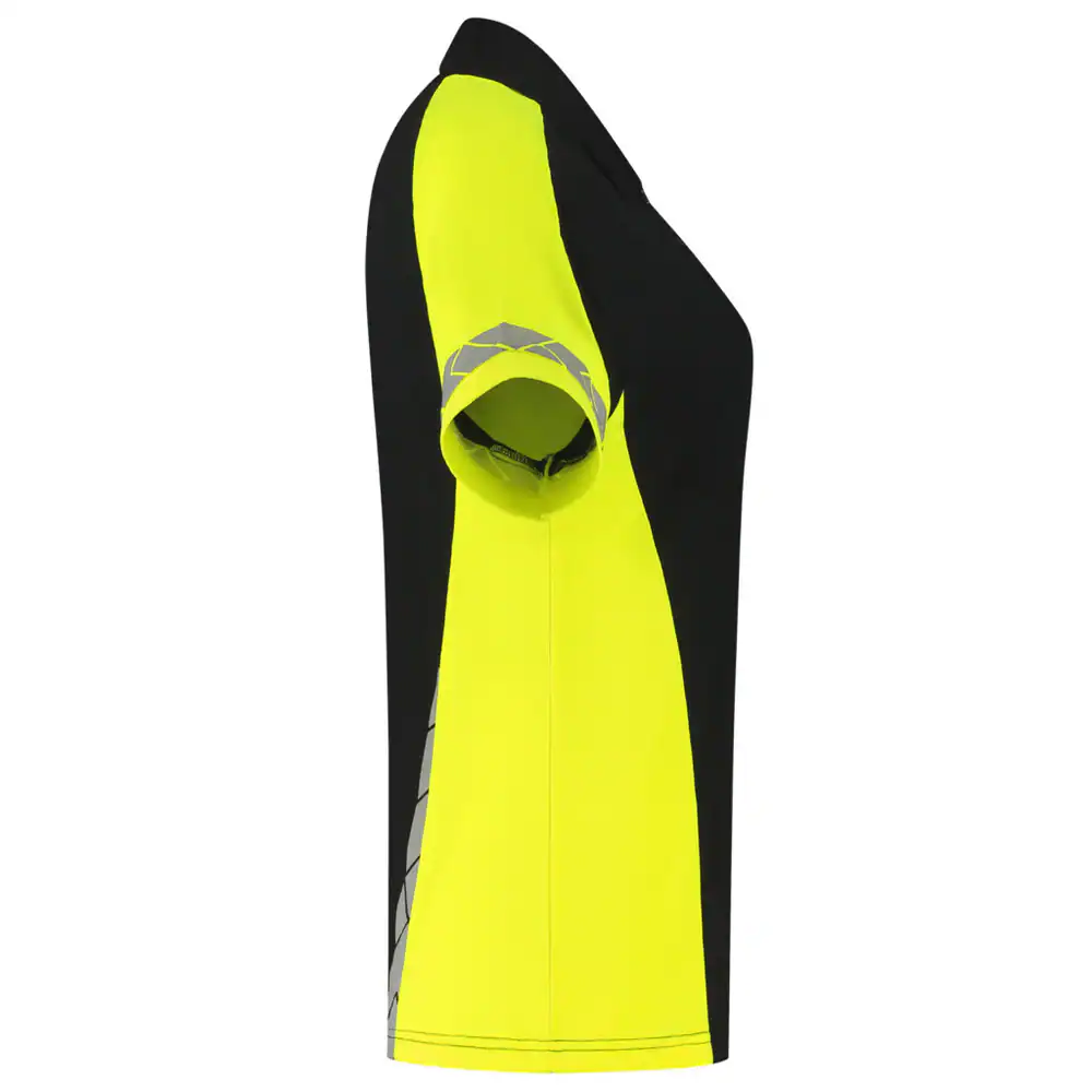 Poloshirt Reflective Redefined Dames Zwart/Fluo-Geel