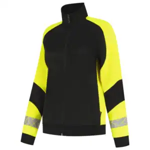 Sweatvest Reflective Dames Redefined Zwart/Fluo-Geel
