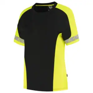 T-Shirt Reflective Dames Redefined Zwart/Fluo-Geel