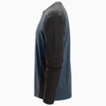 2450 Tweekleurig T-Shirt met Lange Mouwen Marineblauw/Zwart