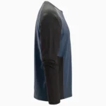 2450 Tweekleurig T-Shirt met Lange Mouwen Marineblauw/Zwart